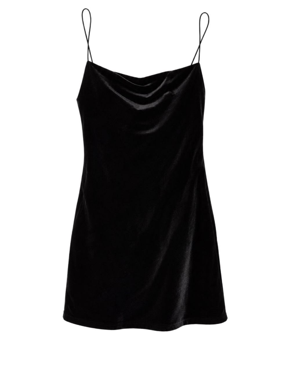 Classic Black Velvet Mini Dress